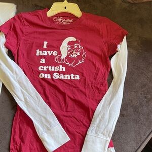 Aeropostale dual maroon shirt short sleeve over white long sleeve mesh